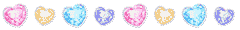 heart shaped gems in rainbow order