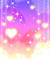 pink rainbow hearts, sparkling